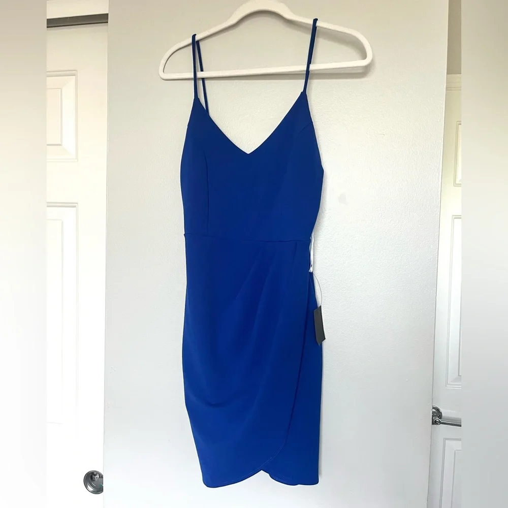 Lulu’s Size Medium Forever Your Girl Royal Blue Bodycon Dress NWT - Picture 3 of 4